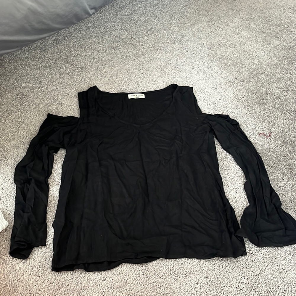 Open shoulder black top